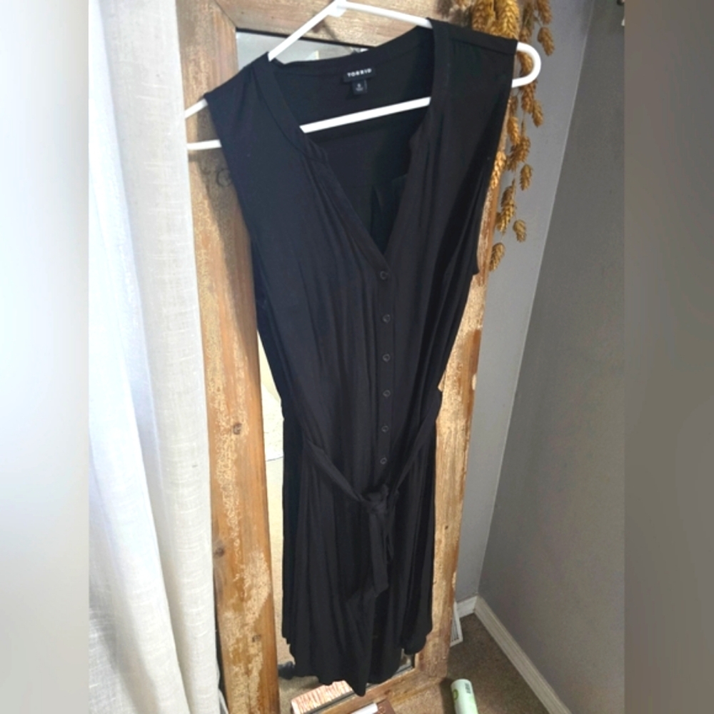 Torrid, 0x, Black Sleeveless Button-Down Dress